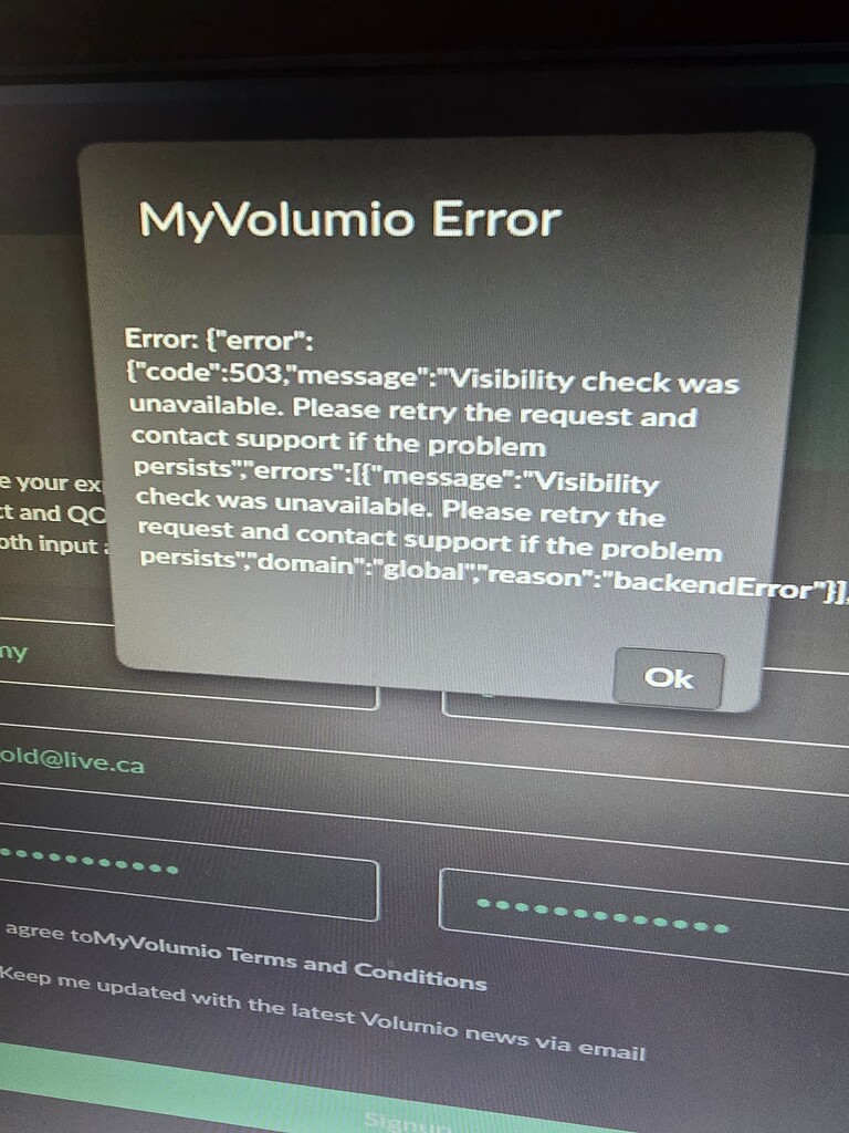 Error code 503 - visibility check was unavailable - Help and Support ...