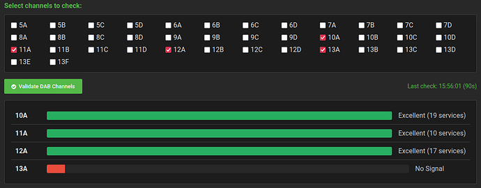 Screenshot 5: DAB Channel Validation