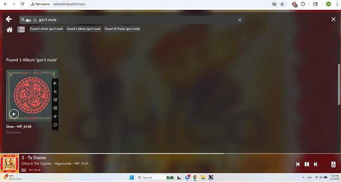 Volumio Menu Problem